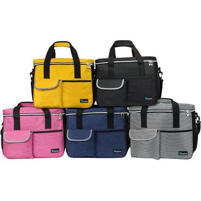 Ultimate Medium Dog Travel Bag - Yellow with Food Containers & Bowls, 22L Capacity