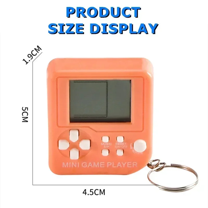 Portable Mini Classic Pocket Keychain Ring anti Lost Retro Nostalgic Video Handheld Game Console Machine Kids Toys Gaming Player